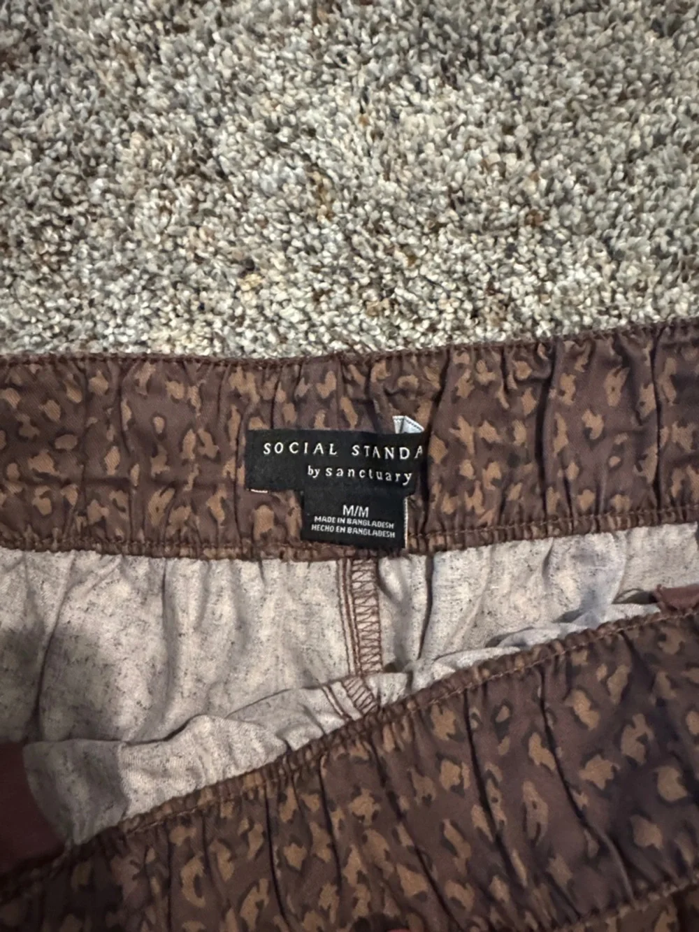 Sanctuary Brown Printed Bermuda Shorts with Subtle Tan Motif